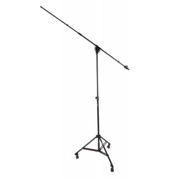 Picture of Proel Mic Stand Extra Tall+Extendable Boom Wheels BLACK