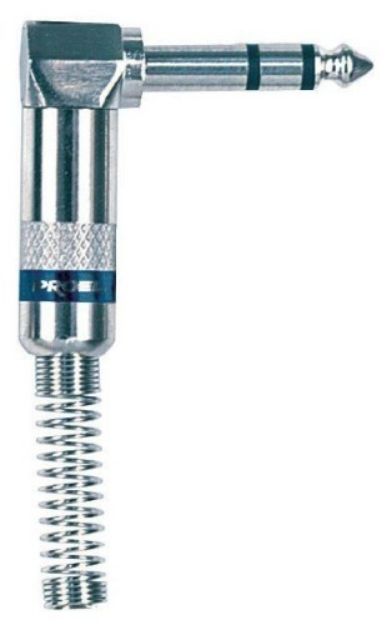 Picture of Stereo Jack Connector 6.3mm Cord Plug 90º MALE