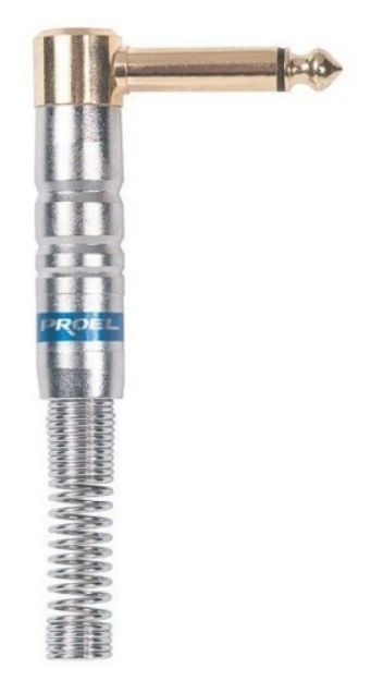 Picture of Mono Jack Connector 6.3mm TS Cord Plug 90º MALE