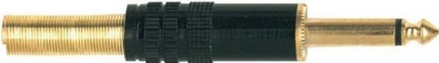 Picture of Stereo Jack Connector 6.3mm Cord Plug MALE BLACK
