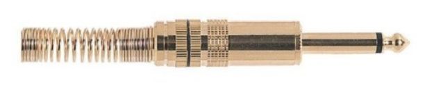 Picture of Mono TS Jack Connector 6.3mm Cord Plug MALE GOLD