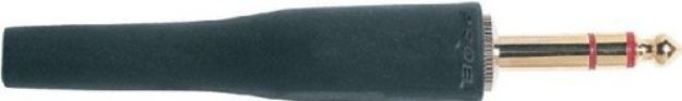 Picture of Stereo Jack Connector 6.3mm Cord Plug MALE BLACK
