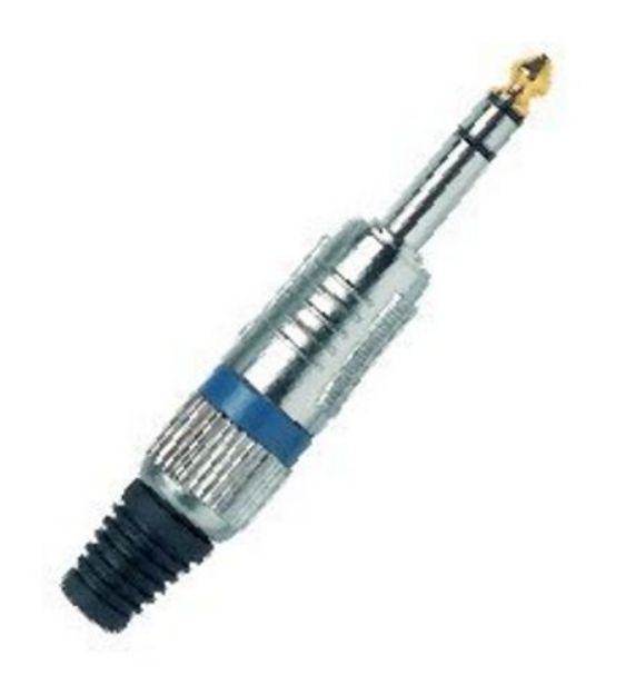 Picture of Stereo Jack Connector 6.3mm Cord Plug MALE BLUE