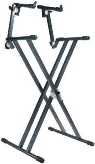 Picture of Proel Keyboard Stand Double Tier Double Brace HEAVY DUTY