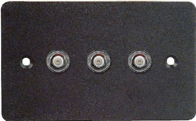 Picture of Wall Connector Plate 3 x BNC EMPTY Steel BLACK