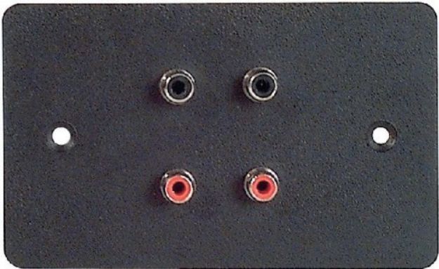 Picture of Wall Connector Plate 4 x RCA EMPTY Steel METALLIC GREY