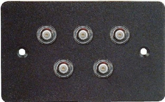Picture of Wall Connector Plate 5 x BNC EMPTY Steel DARK GREY