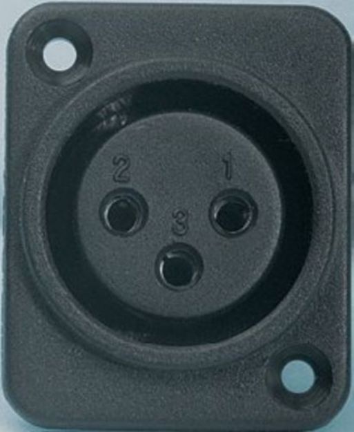 Picture of XLR Connector 3 Pin Panel Mount FEMALE PLASTIC