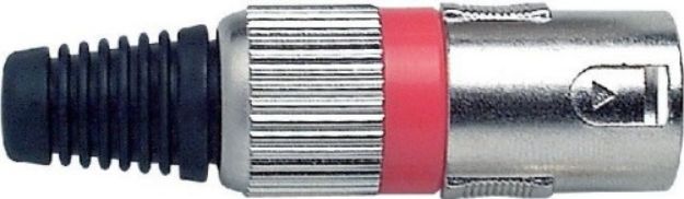 Picture of XLR Connector 5 Pin Cord Plug MALE RED