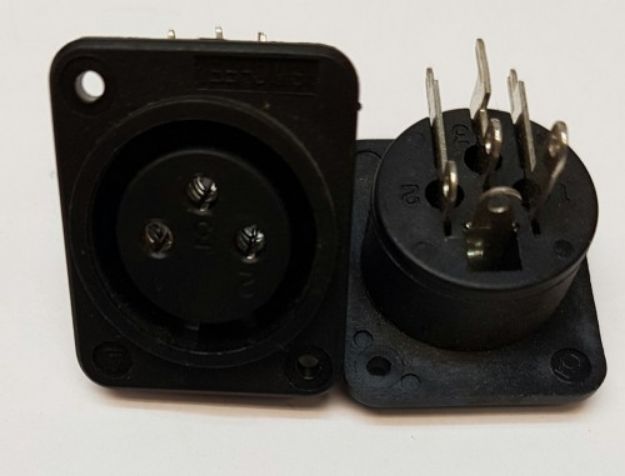 Picture of XLR Connector 3 Pin PCB Mount FEMALE