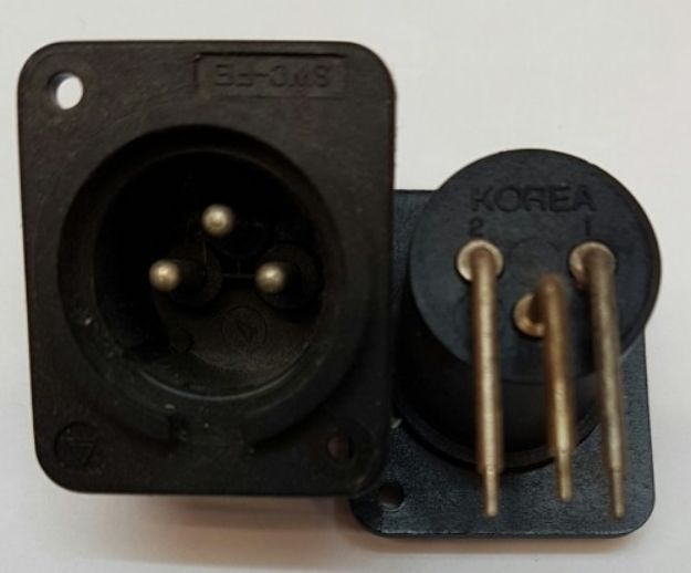 Picture of XLR Connector 3 Pin PCB Mount MALE