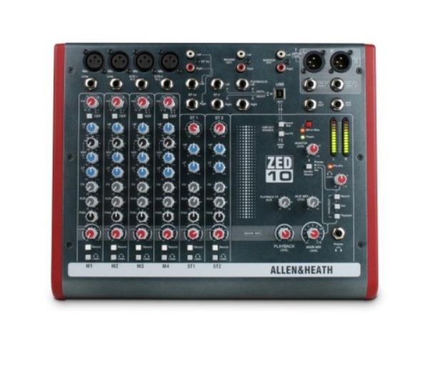 Picture of ZED10 Mixer 4 Mono+2 Stereo 2 Aux 2-Track USB Interface