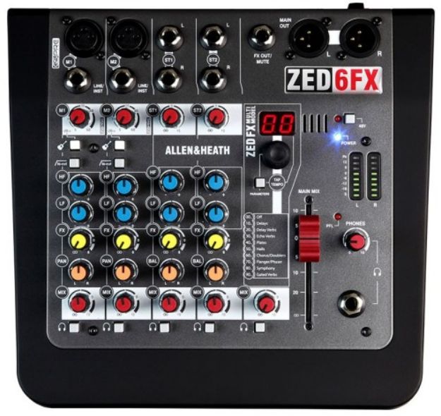 Picture of ZED6FX Mixer 2 Mono+2 Stereo 1 Aux
