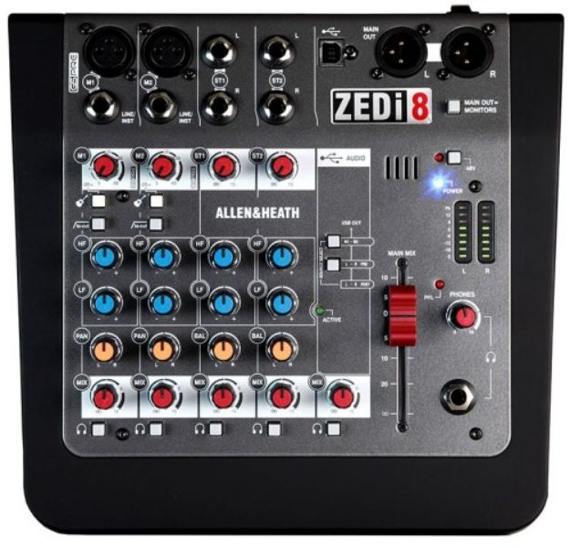 Picture of ZEDi 8 Mixer 2 Mono+2 Stereo 2X2 Track USB Interface