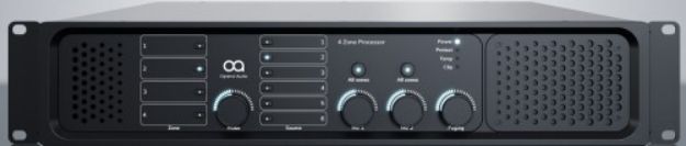 Picture of 4 zone audio controller with DSP, amplification and WebApp