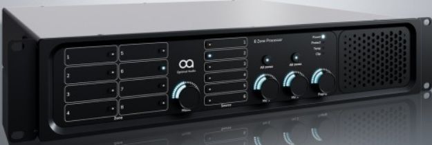 Picture of 8 zone audio controller with DSP, amplification and WebApp