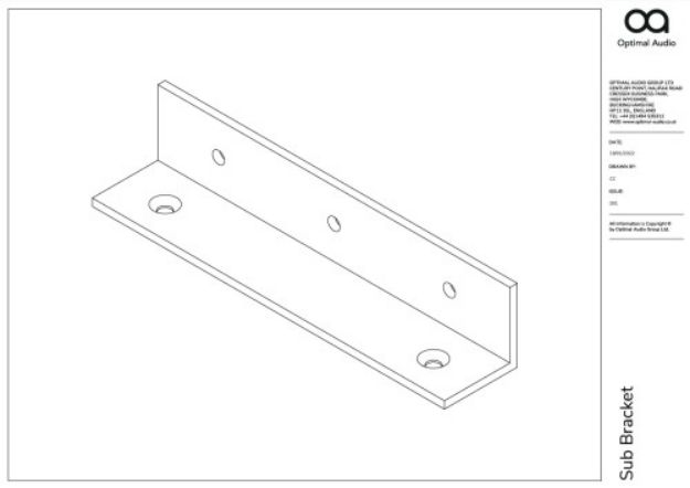 Picture of Optimal Wall and Ceiling bracket for Sub 6 & Sub 10 WHITE