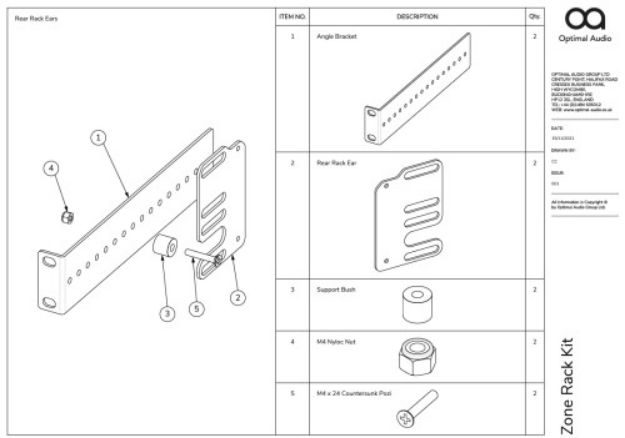 Picture of Optimal Zone Amp rear rack support kit (iK41,42,81)